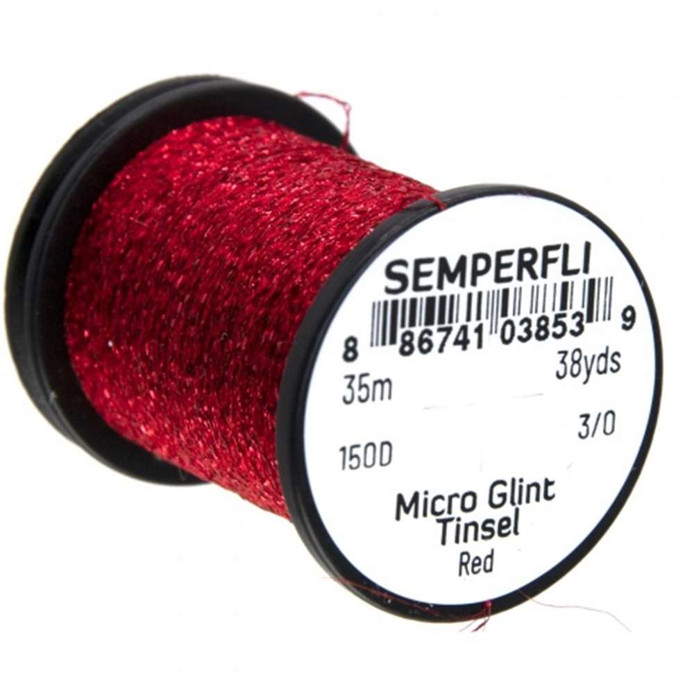 Semperfli Micro Glint Nymph Tinsel Red Fly Tying Materials (Product Length 38 Yds / 35m)