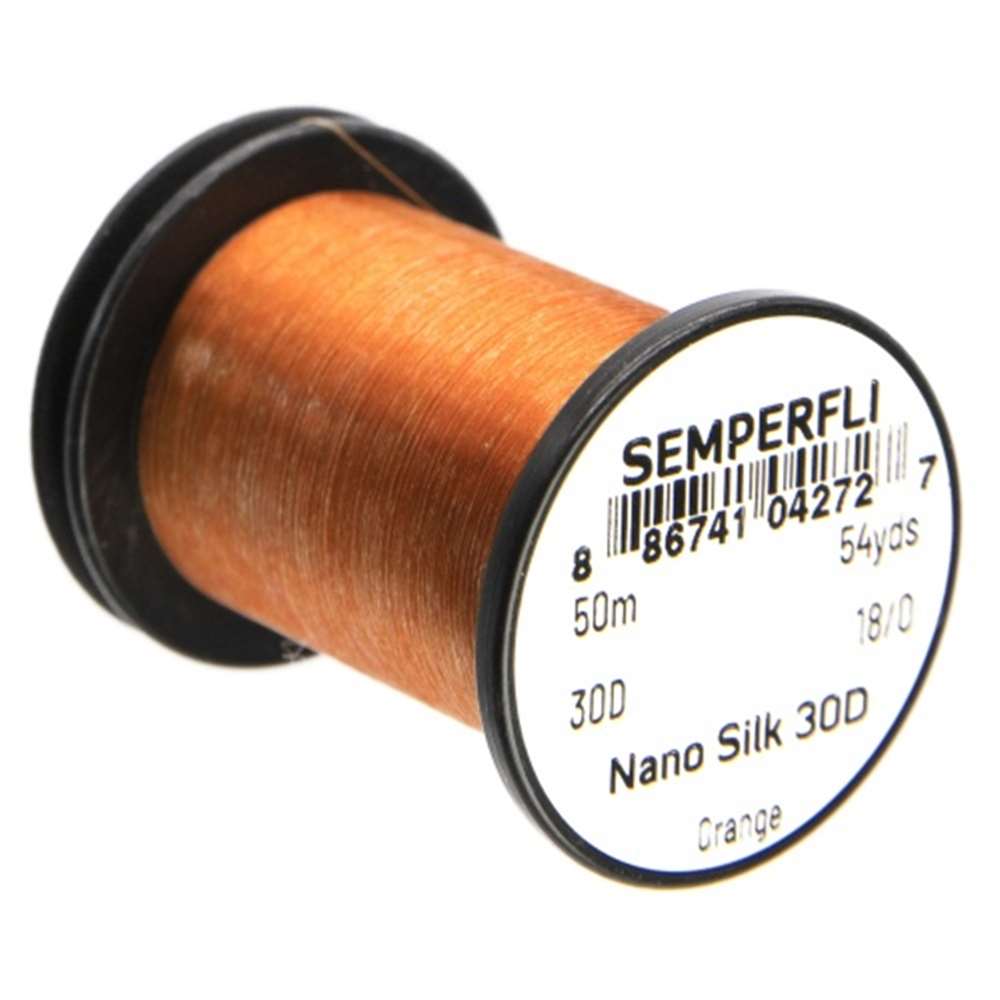Semperfli Nano Silk Ultra 30D 18/0 Orange Gel Spun Polyethylene (GSP) Fly Tying Thread (Product Length 54.6 Yds / 50m)