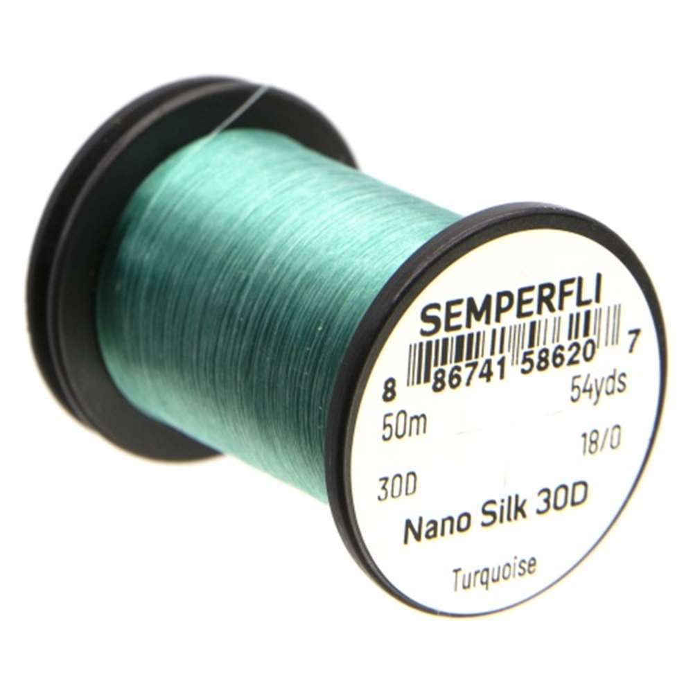 Semperfli Nano Silk Ultra 30D 18/0 Turquoise Gel Spun Polyethylene (GSP) Fly Tying Thread (Product Length 54.6 Yds / 50m)