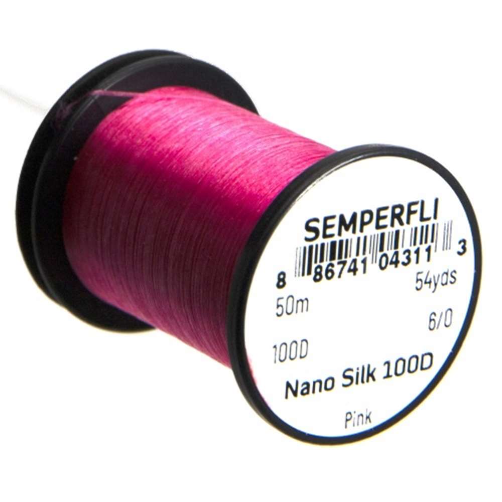 Semperfli Nano Silk 100 Denier Predator 6/0 Pink Gel Spun Polyethylene (GSP) Fly Tying Thread (Product Length 54.6 Yds / 50m)