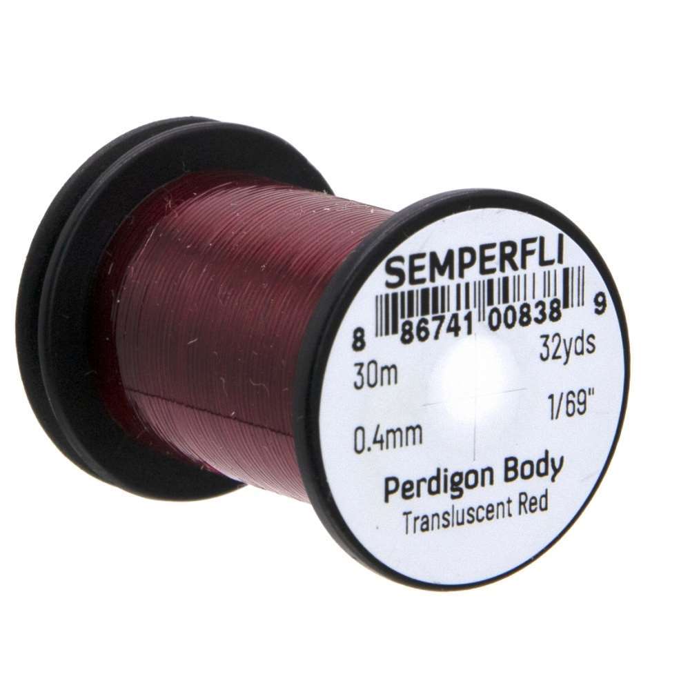 Semperfli Perdigon Body Transluscent Red Fly Tying Materials (Product Length 32 Yds / 30m)
