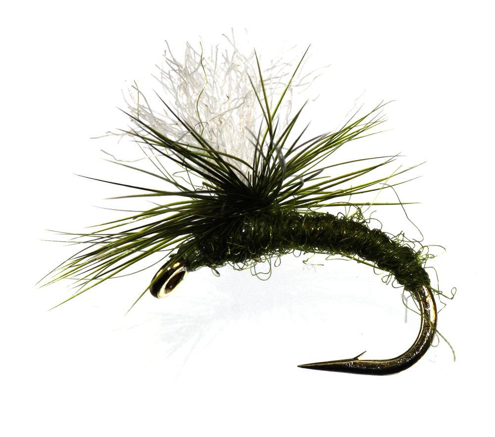 The Essential Fly Klinkhammer Olive White Posts Heavy Hackle Fishing Fly