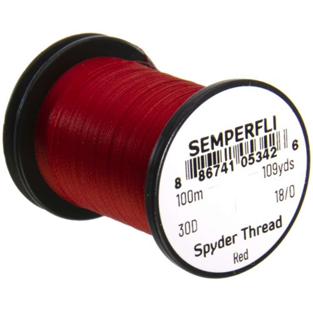 Semperfli Spyder Thread 18/0 Red Fly Tying Threads (Product Length 109 Yds / 100m)