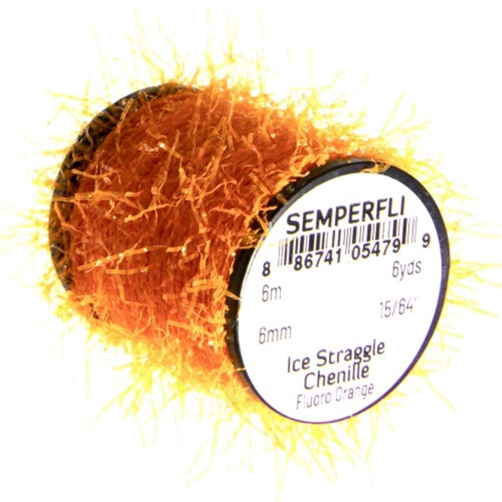 Semperfli Ice Straggle Chenille Fl Orange Fly Tying Materials