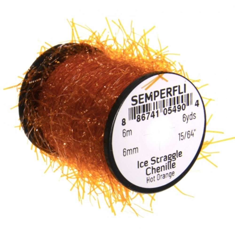 Semperfli Ice Straggle Chenille Hot Orange Fly Tying Materials