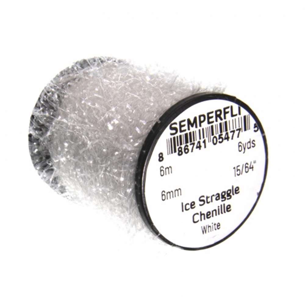 Semperfli Ice Straggle Chenille White Fly Tying Materials (Pack Size 600cm)
