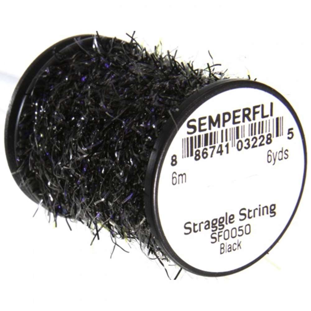 Semperfli Straggle String Micro Chenille Sf0050 Black Fly Tying Materials (Product Length 6.56 Yds / 6m)
