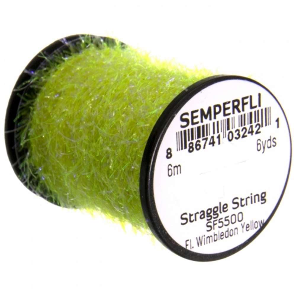 Semperfli Straggle String Micro Chenille Sf5500 Fluorescent Wimbledon Yellow Fly Tying Materials (Product Length 6.56 Yds / 6m)