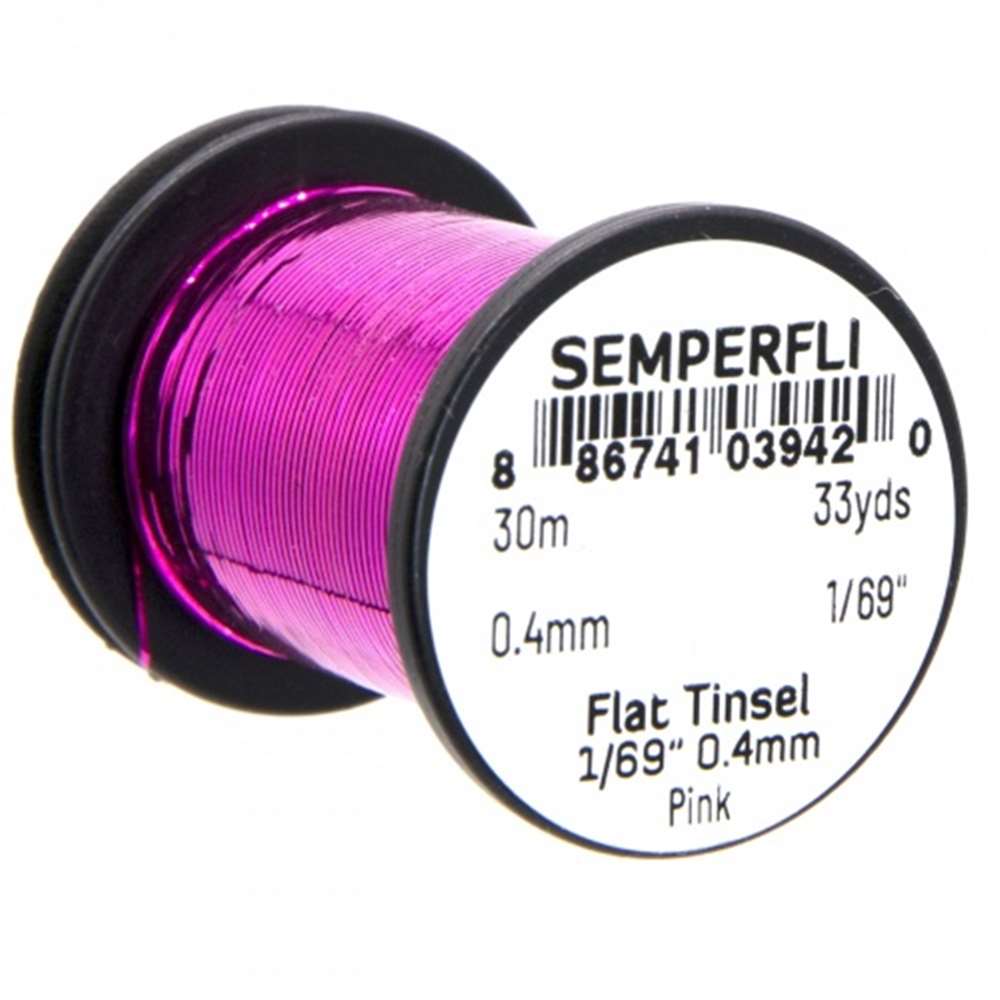 Semperfli Spool 1/69'' Pink Mirror Tinsel Fly Tying Materials (Product Length 32.8Yds / 30m)