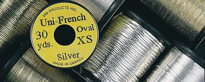Uni French Oval Tinsel Large Silver Fly Tying Materials (Pack Size 640cm)