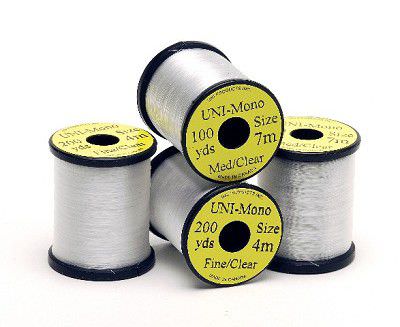 Uni Mono Clear Tying Thread 100Y Medium (.007) Fly Tying Materials (Product Length 100 Yds / 91m)