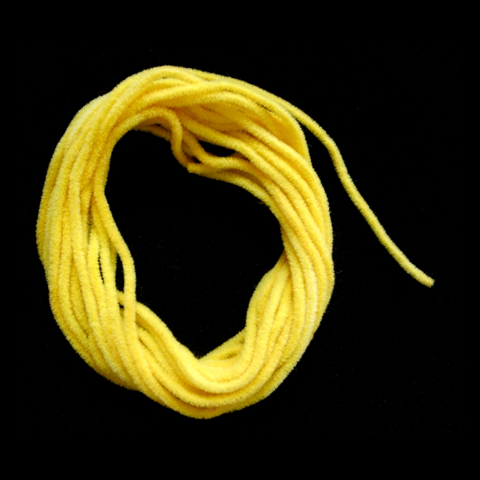 Turrall Ultra Fine Suede Chenille Yellow Fly Tying Materials (Pack Size 250cm)