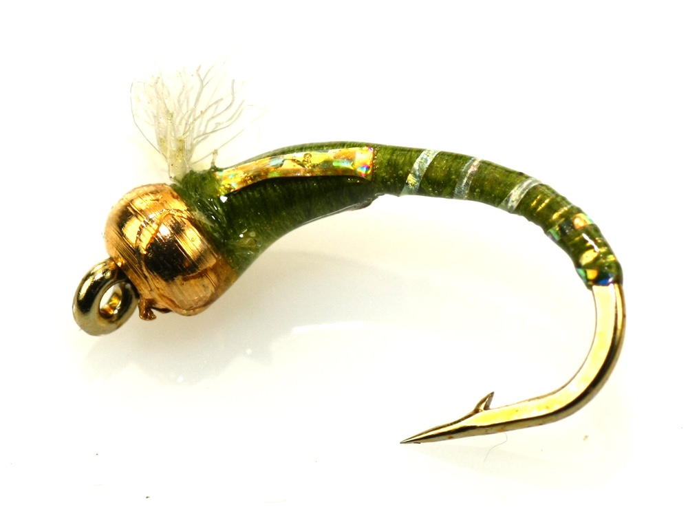 The Essential Fly 3D Glass Epoxy Bead Head Buzzer Olive Fishing Fly