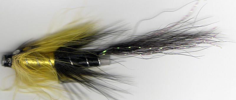 The Essential Fly Yellow Stealth Pigs (Nylon Tube) Fishing Fly