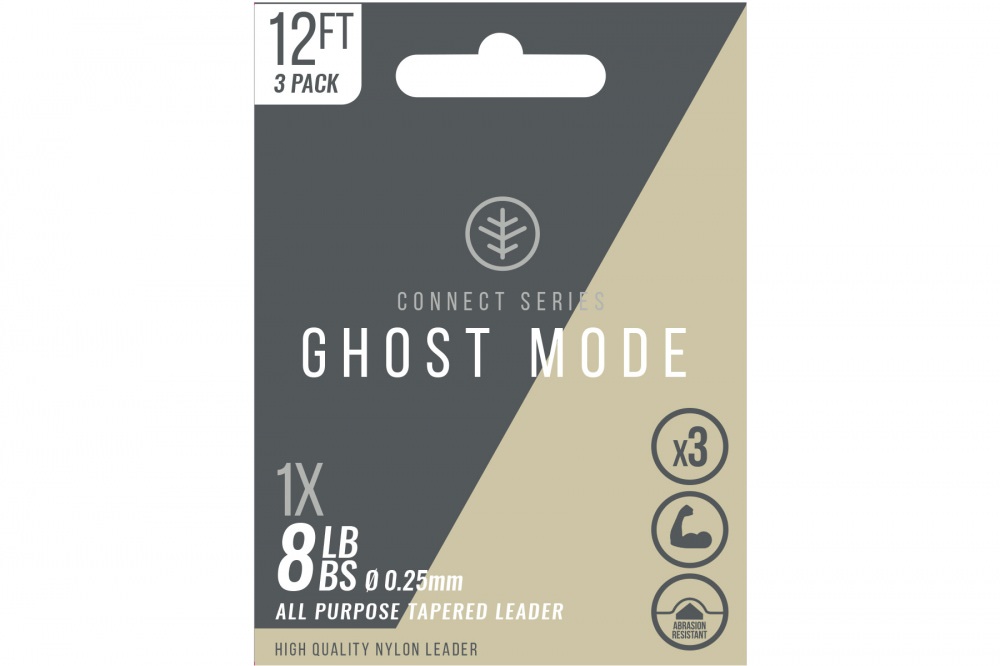 Wychwood Connect Series Nylon 12ft Tapered Leader Ghost Mode Triple Pack 8lb