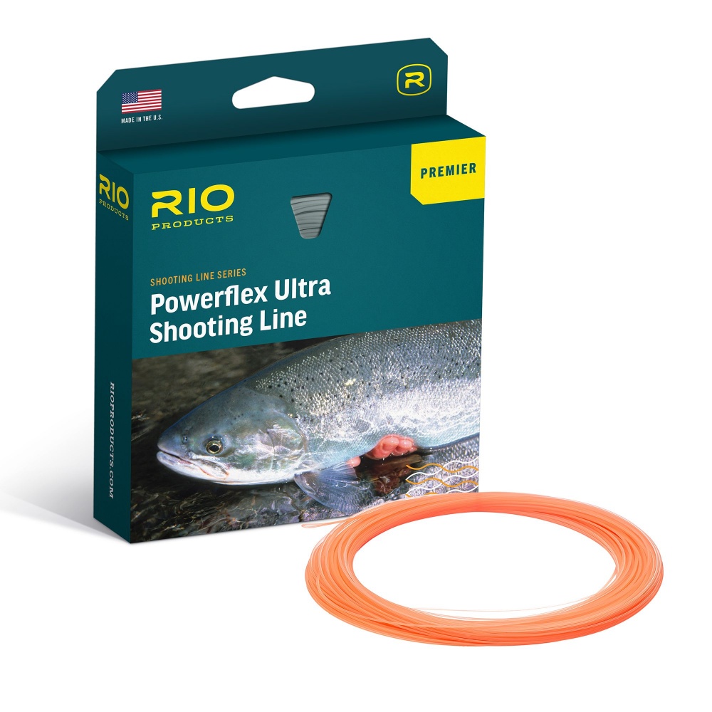 Rio Products Powerflex Ultra Shooting Line Floating Orange 25Lb Salmon (Salmo Salar) Fishing Fly Line (Length 100ft / 30m)