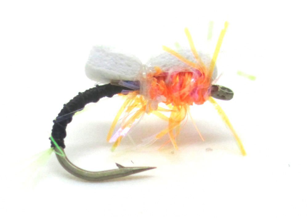 The Essential Fly Sandys Blank Buster Assassin White Back / Yellow Fishing Fly