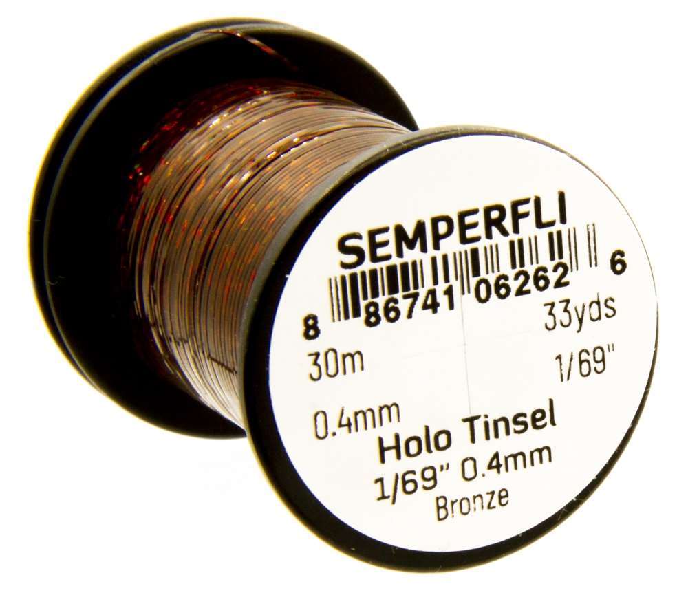 Semperfli Spool 1/69'' Holographic Bronze Tinsel Fly Tying Materials (Product Length 32.8Yds / 30m)