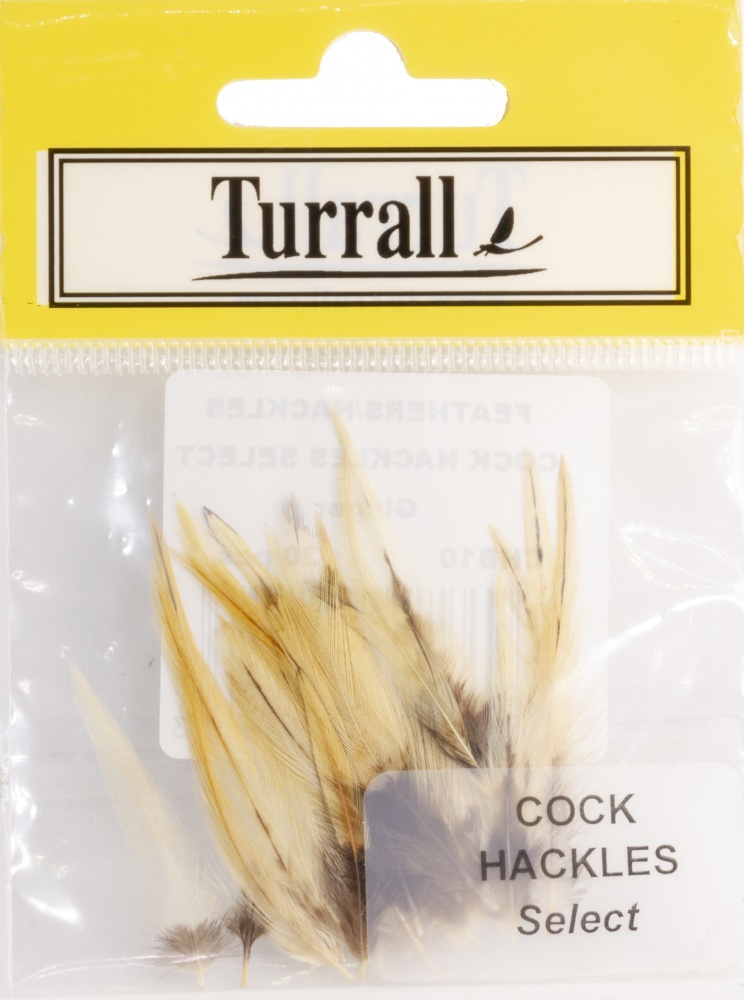 Turrall Indian Cock Hackles Select 30 Feathers Ginger Fly Tying Materials