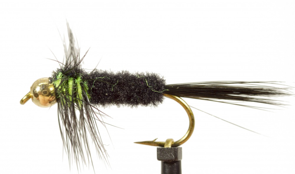 The Essential Fly Montana Fluorescent Green Beadhead Fishing Fly
