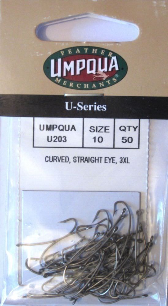 50 Hooks per Pack Curved Straight Eye U203 Size 22 Umpqua Hooks 