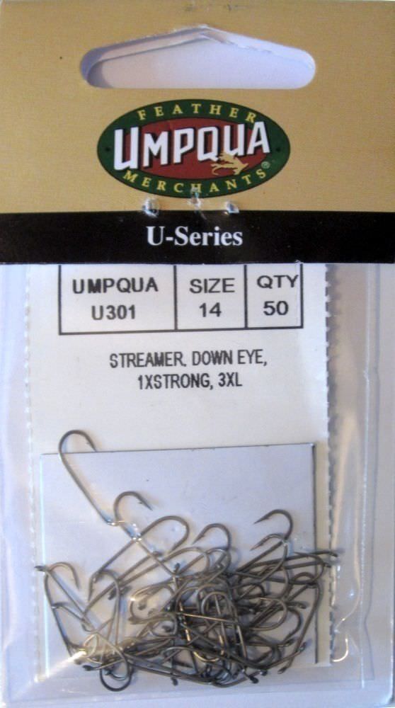 50 Hooks per Pack Curved Straight Eye U203 Size 16 Umpqua Hooks 