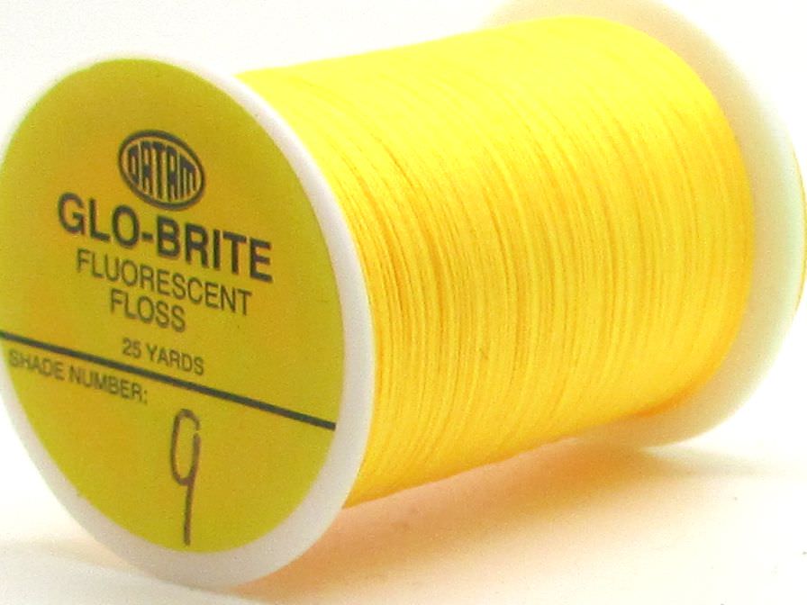 Veniard Glo-Brite Floss 25 Yards Chrome Yellow #9 Fly Tying Materials (Product Length 25 Yds / 22m)