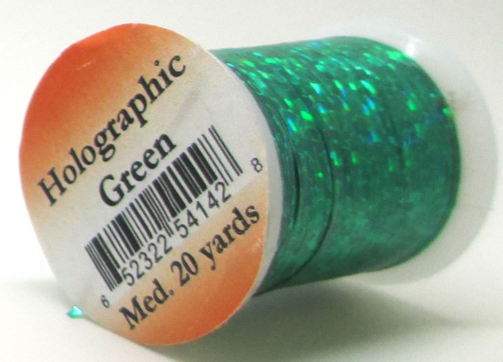 Veniard Holographic Tinsel Medium #4 Green Fly Tying Materials (Product Length 21.8 Yds / 20m)