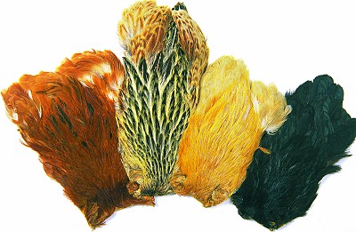 Veniard Indian Hen Cape (Feathers) Natural Black Fly Tying Materials