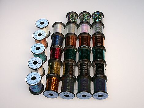 Uni Holographic Mylar Tinsel Medium #14 1/32'' Silver Fly Tying Materials (Product Length 20 Yds / 18.2m)