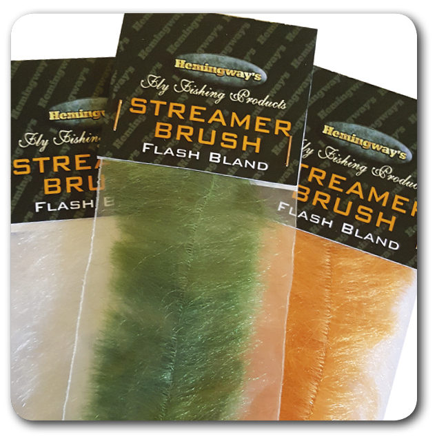Hemingway's Streamer Brush Flash Blend Olive Fly Tying Materials