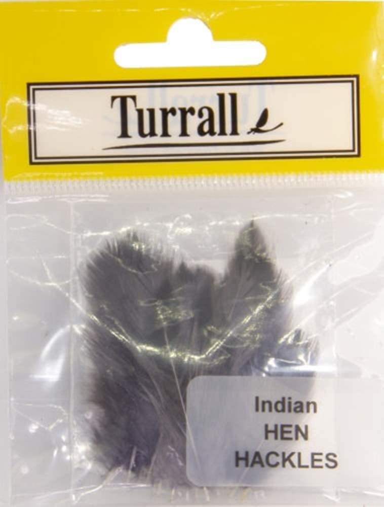 Turrall Indian Hen Hackles Select 30 Feathers Blue Dun Fly Tying Materials