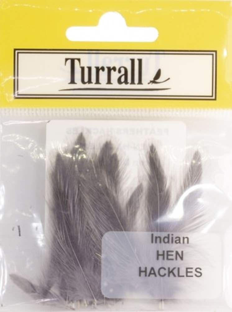 Turrall Indian Hen Hackles Select 30 Feathers Iron Blue Dun Fly Tying Materials