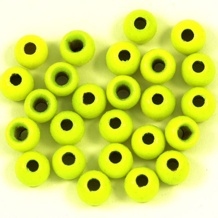 Turrall Brass Beads Medium 3.3mm Glow Chartreuse Fly Tying Materials