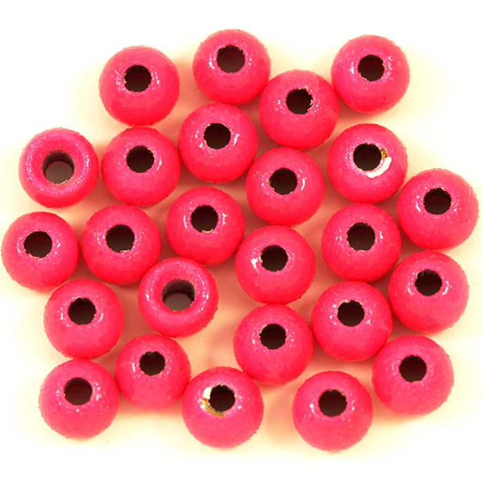 Turrall Brass Beads Medium 3.3mm Glow Pink Fly Tying Materials