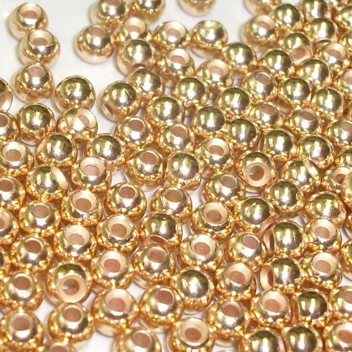 Turrall - Brass Beads - Medium - 3.3mm - Gold