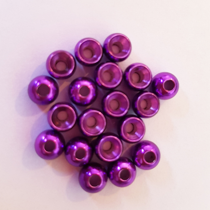 Turrall Brass Beads Large 3.8mm Metallic Purple Fly Tying Materials