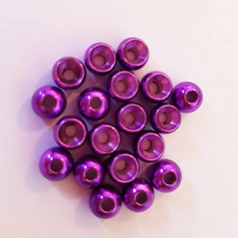 Turrall Brass Beads Large 3.8mm Metallic Purple Fly Tying Materials