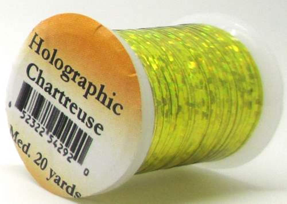 Veniard Holographic Tinsel Medium #4 Chartreuse Fly Tying Materials (Product Length 21.8 Yds / 20m)