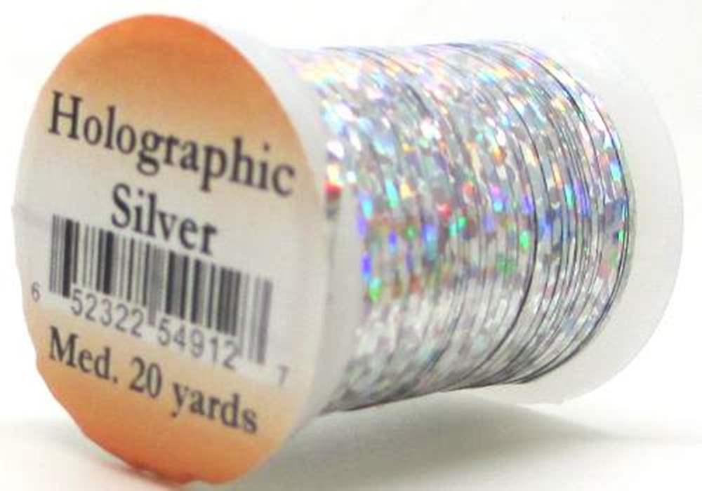 Veniard Holographic Tinsel Medium #4 Silver Fly Tying Materials (Product Length 21.8 Yds / 20m)